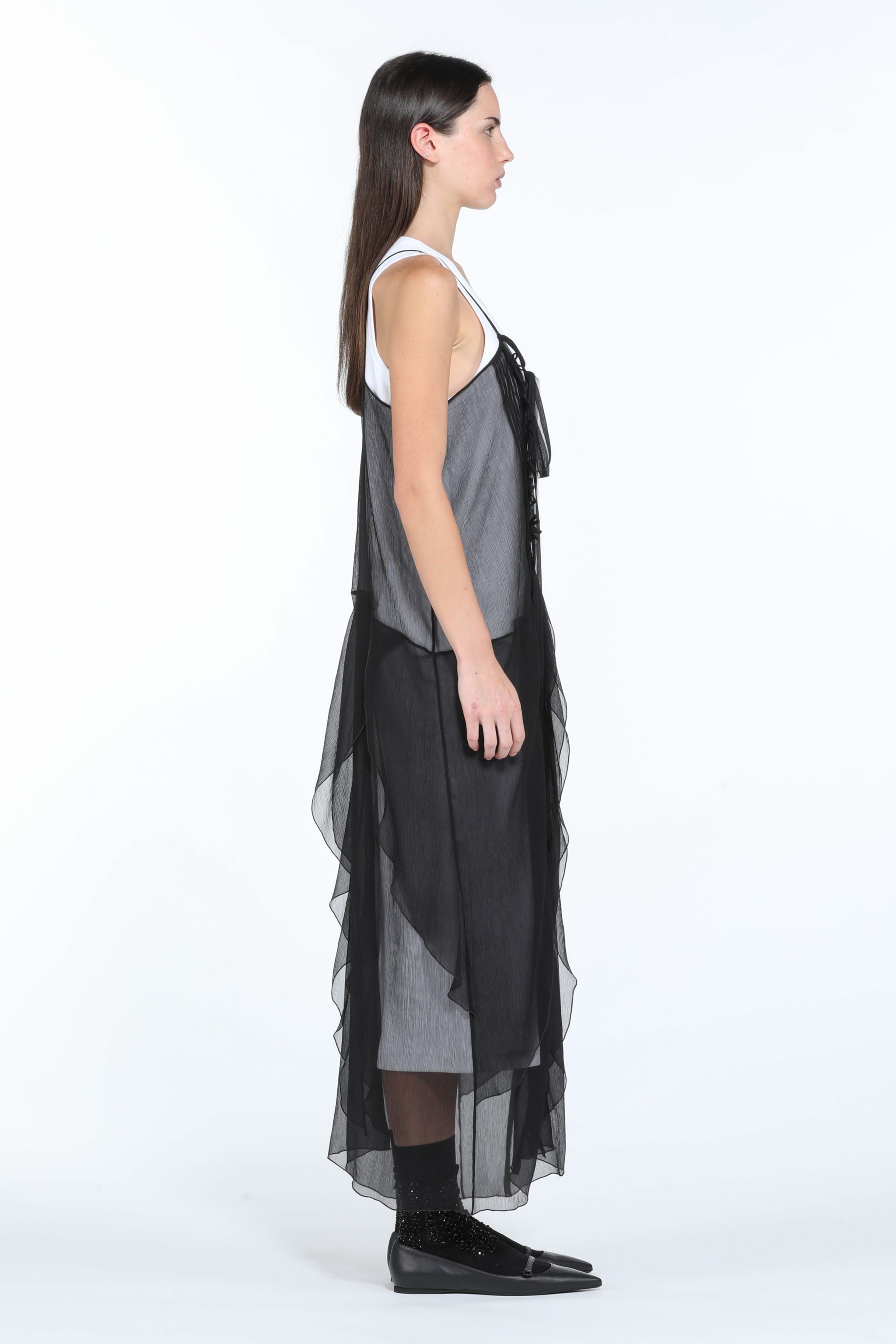 RUFFLED SILK DRESS - 3