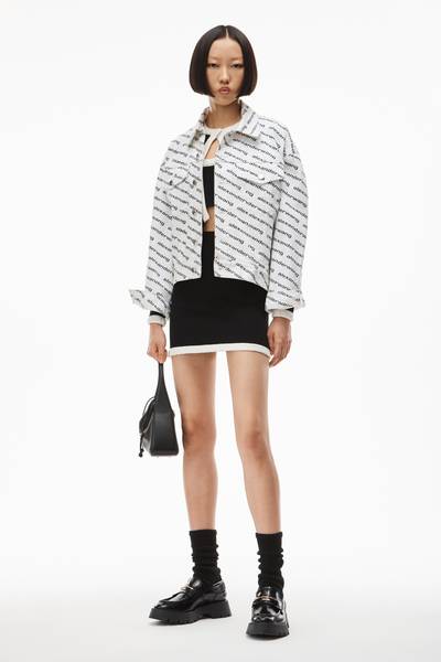 Alexander Wang LOGO TRIM MINI SKIRT IN CHENILLE VISCOSE outlook