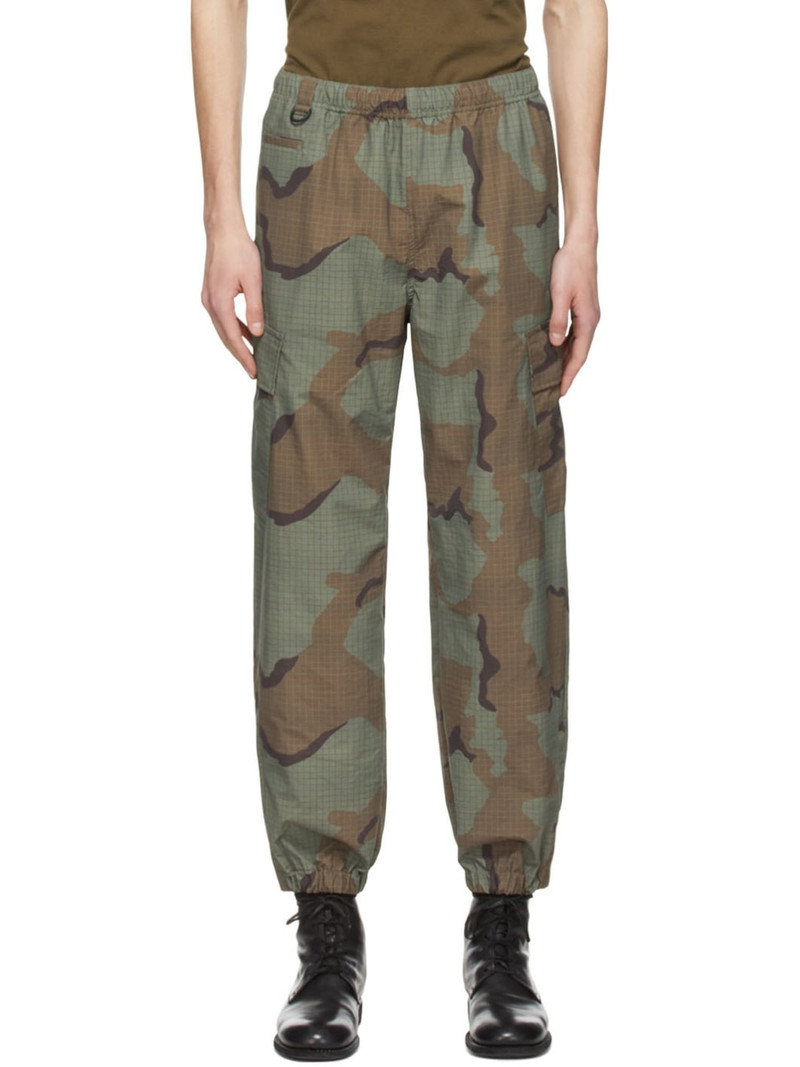 Green Nylon Cargo Pants - 1