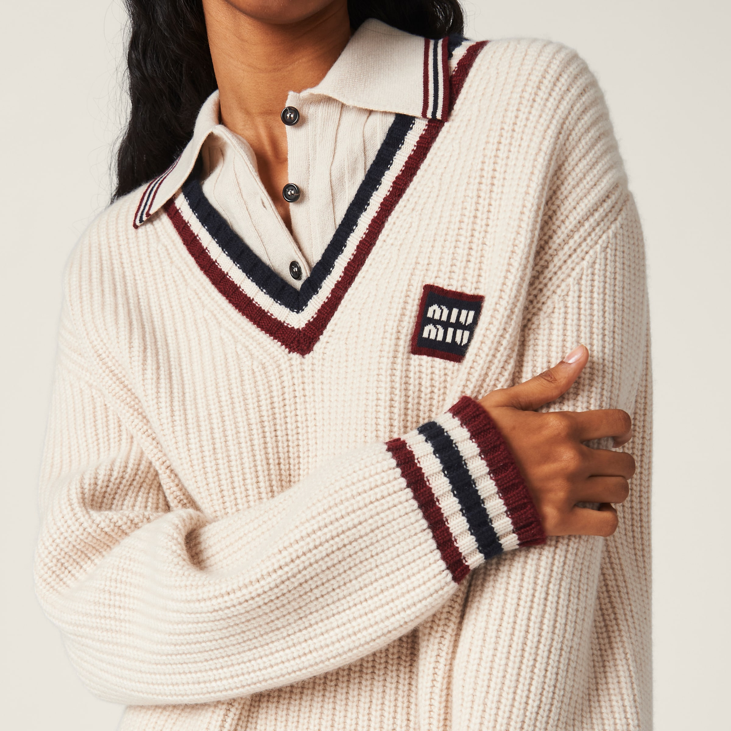 Cashmere knit polo shirt - 5
