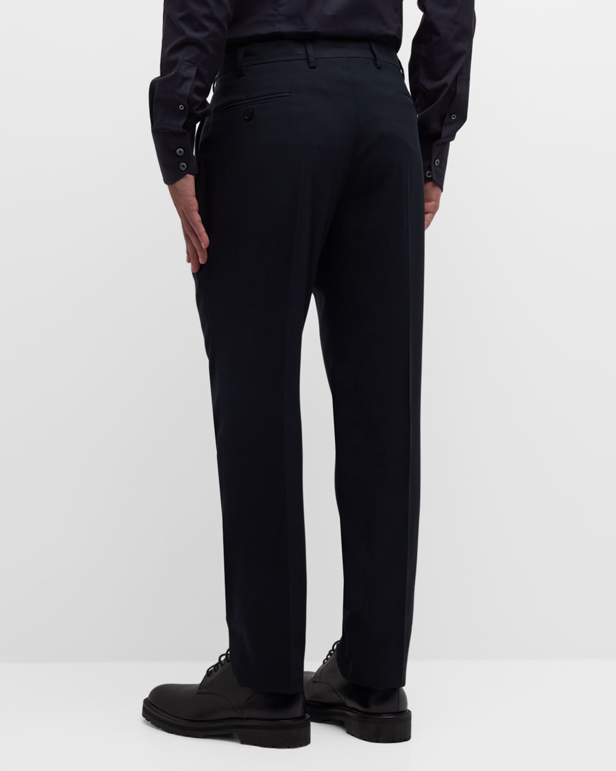 Men's Solid Flat-Front Pants - 7