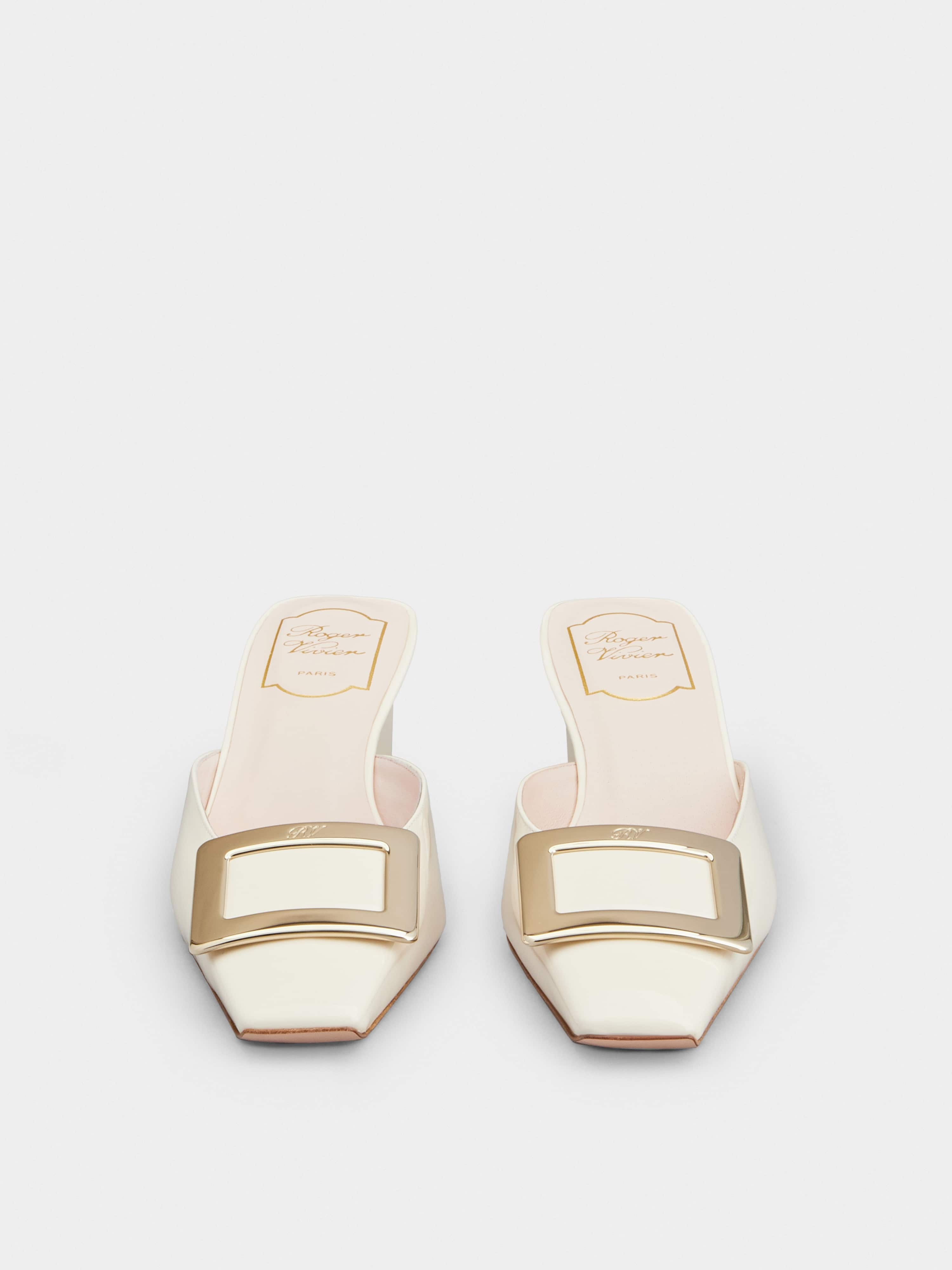 Belle Vivier Metal Buckle Mules in Patent Leather - 7