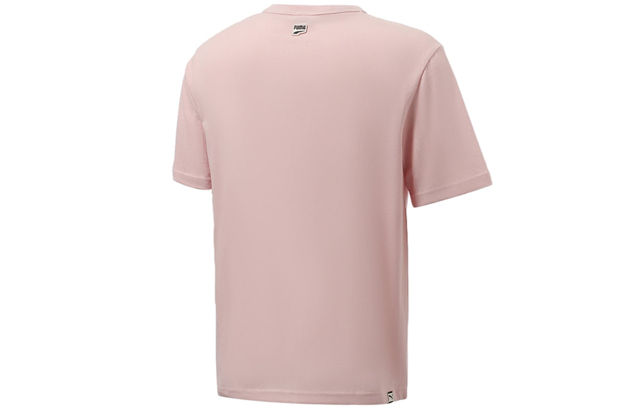 PUMA Funny Logo Printing Sports Round Neck Short Sleeve Pink Red 533042-36 - 2