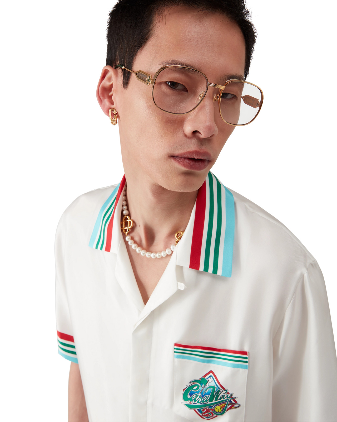 Casa Way World Series Short Sleeve Silk Shirt | Casablanca Paris - 9