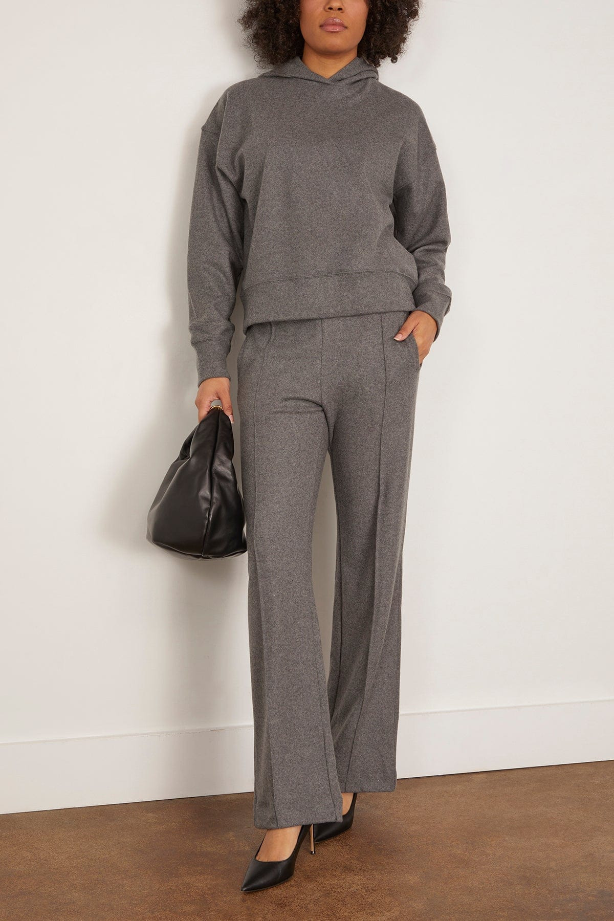 Wool Track Trouser in Grey Melange - 2