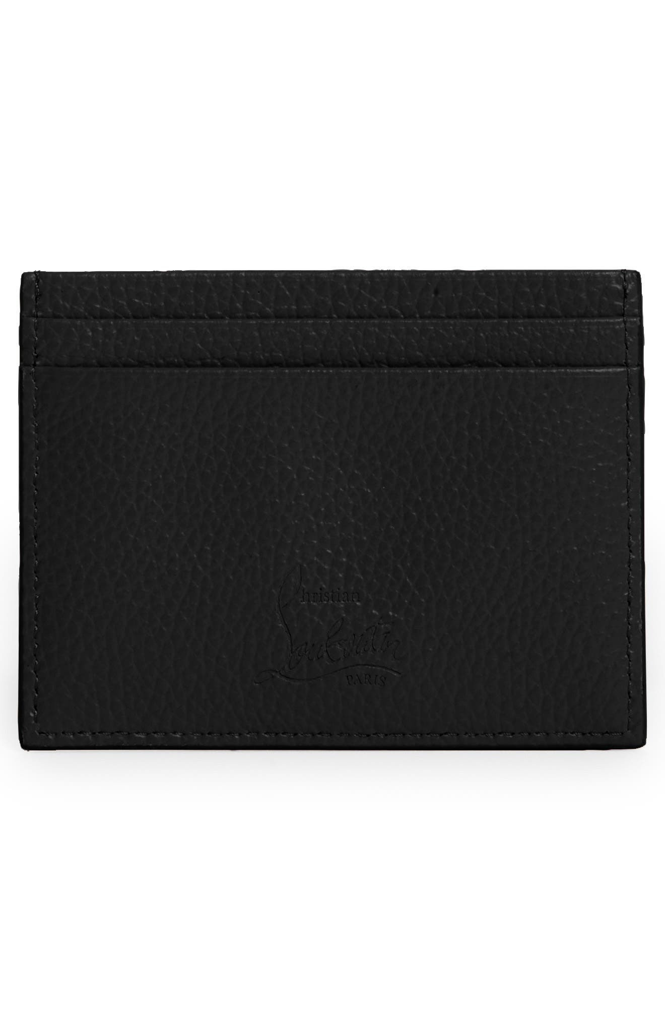 Christian Louboutin Kios Simple Leather Card Case in Black/Ultrablack at Nordstrom - 2
