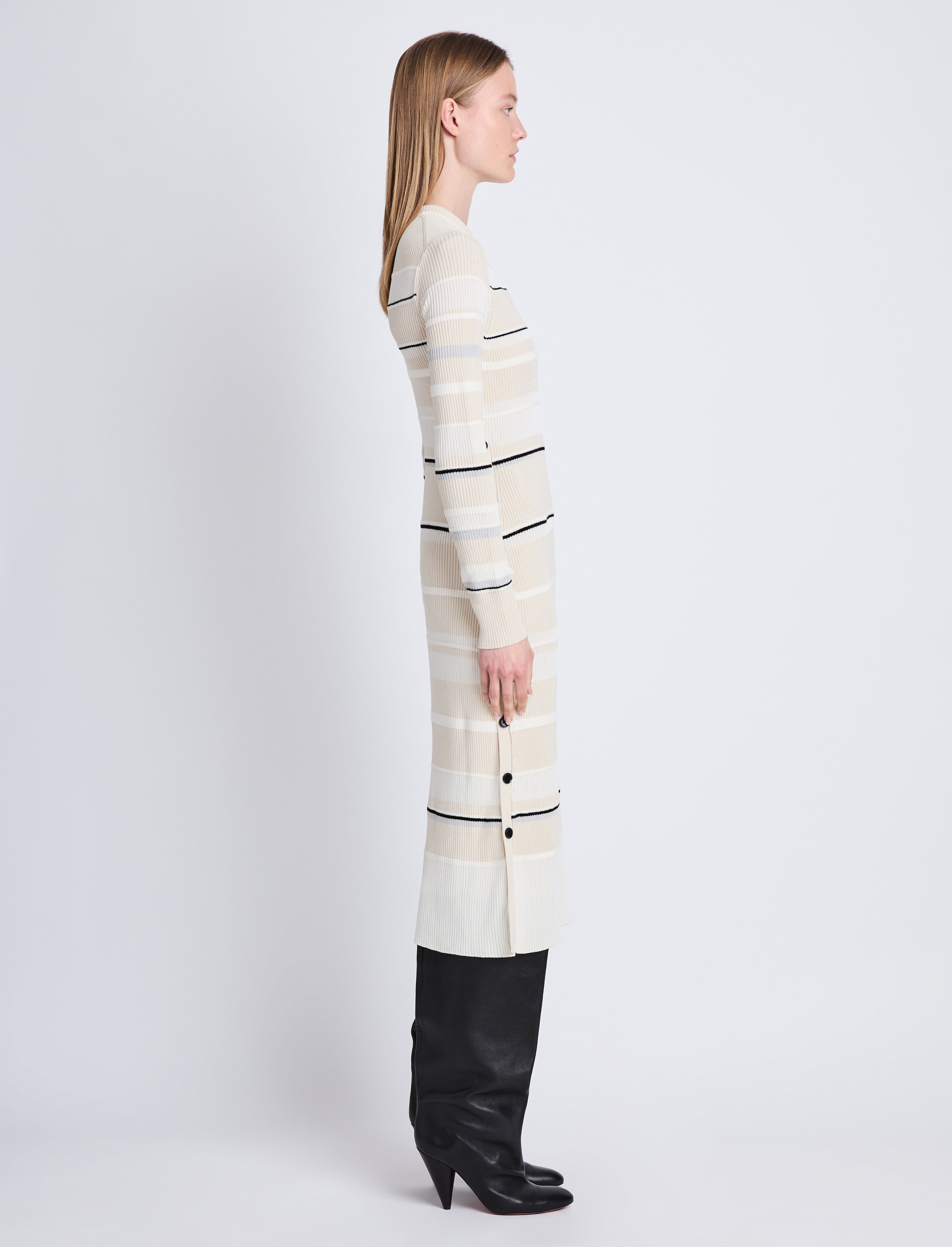 Rachel Dress in Textured Striped Knit - 3