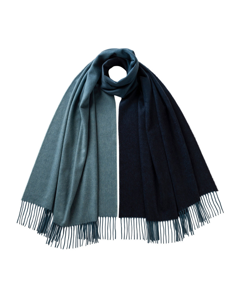 Blue Ombré Cashmere Stole 1