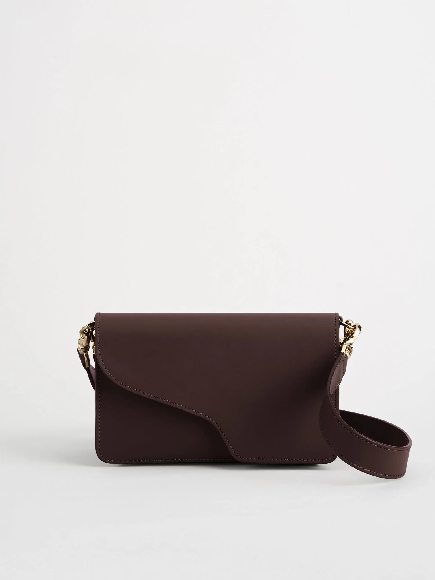Assisi Walnut Leather Shoulder Bag - 1