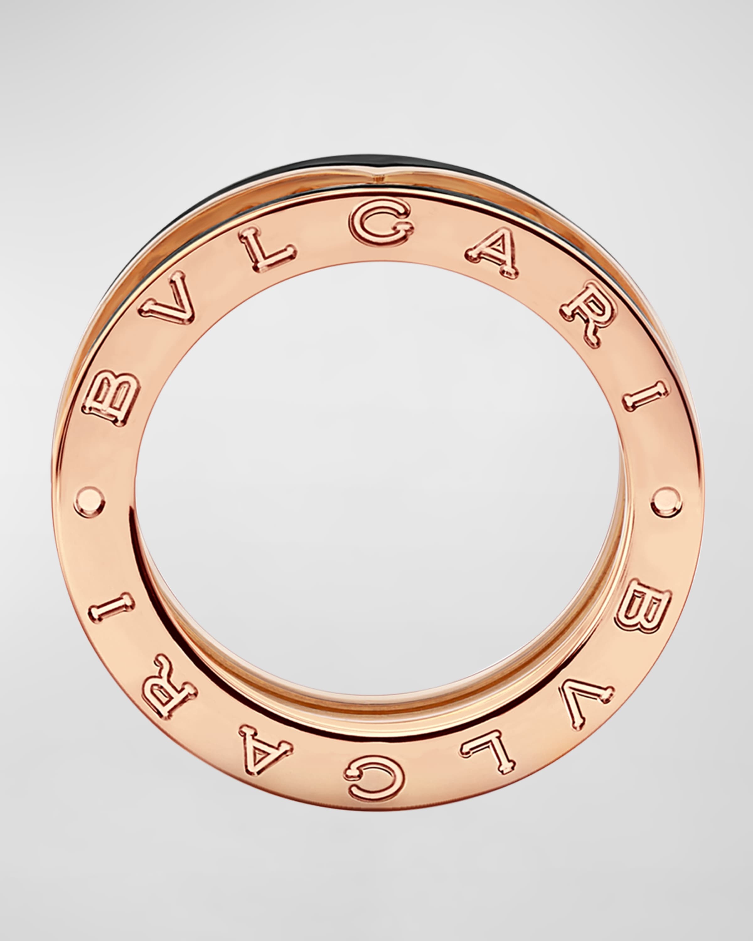 B.Zero1 Rose Gold Ring with Black Ceramic Edge, EU 52 / US 6 - 3