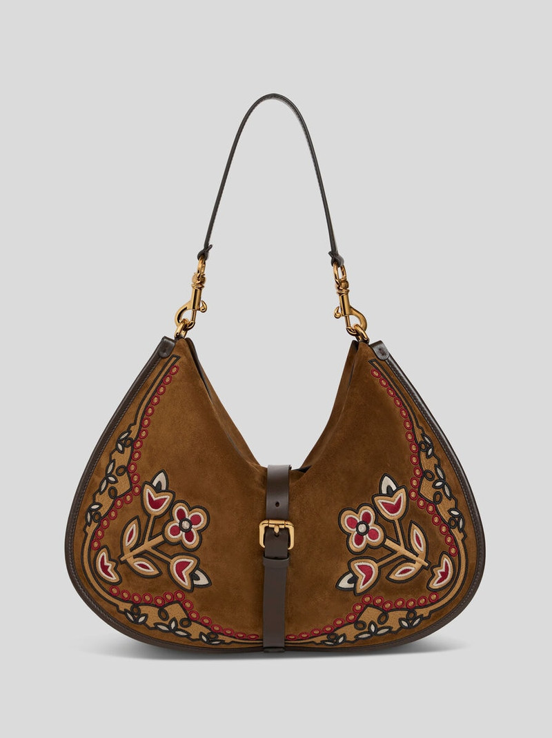 MAXI SUEDE PONY BAG WITH EMBROIDERY 1
