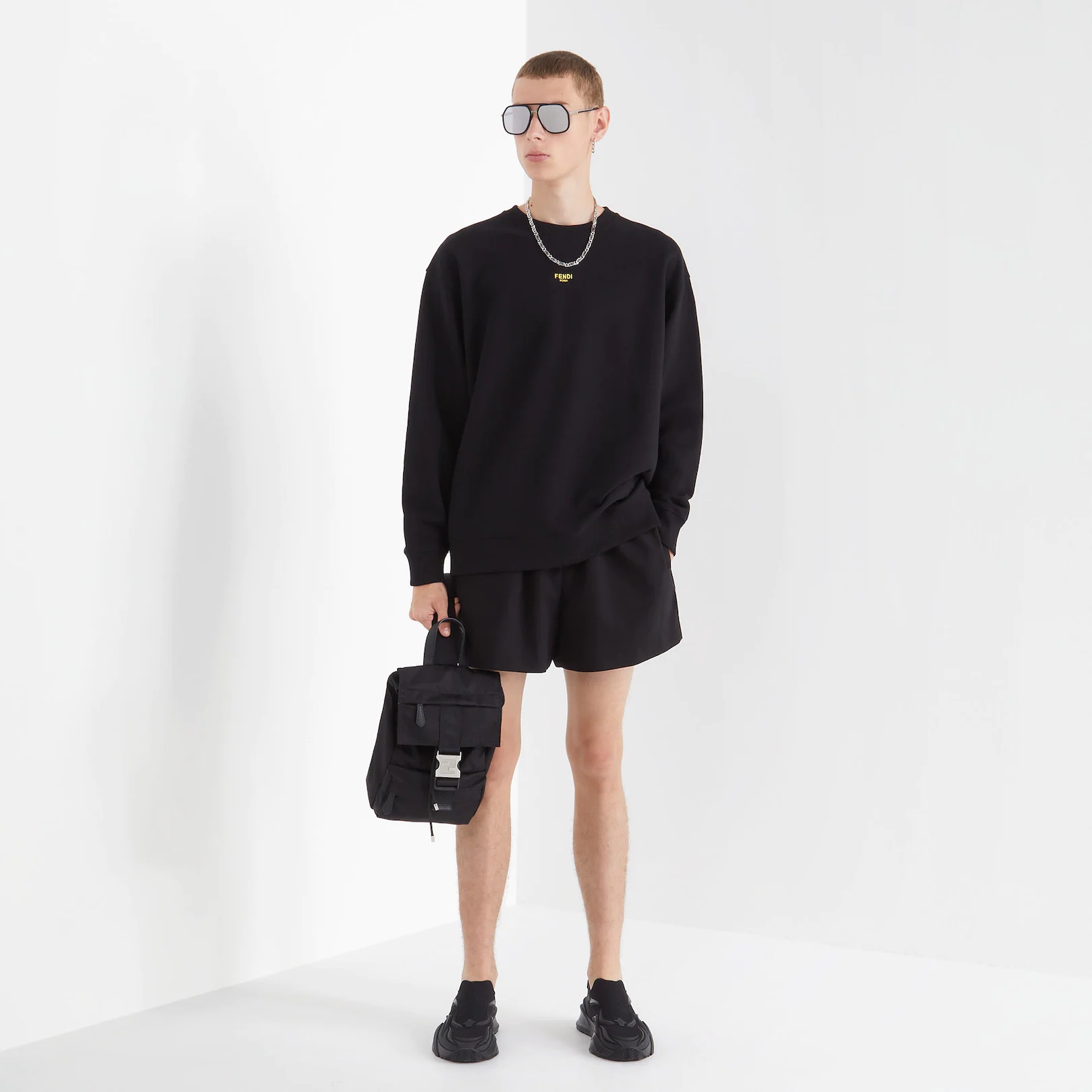 Black nylon backpack - 5