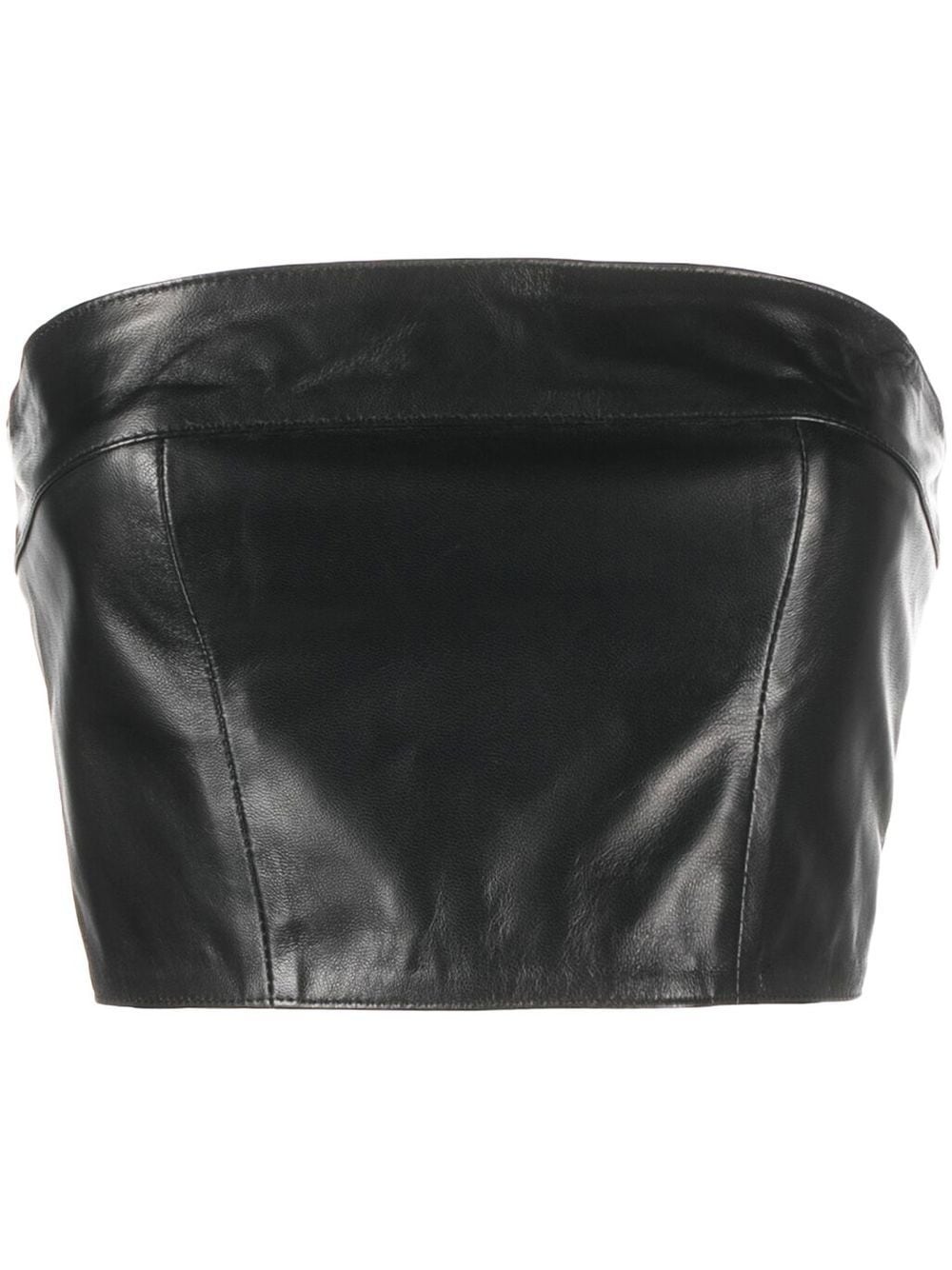 cropped leather top - 1