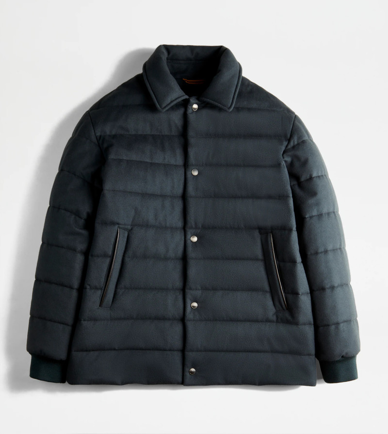 QUILTED SHIRT JACKET IN T15 WOOL DRAP - GREY 1
