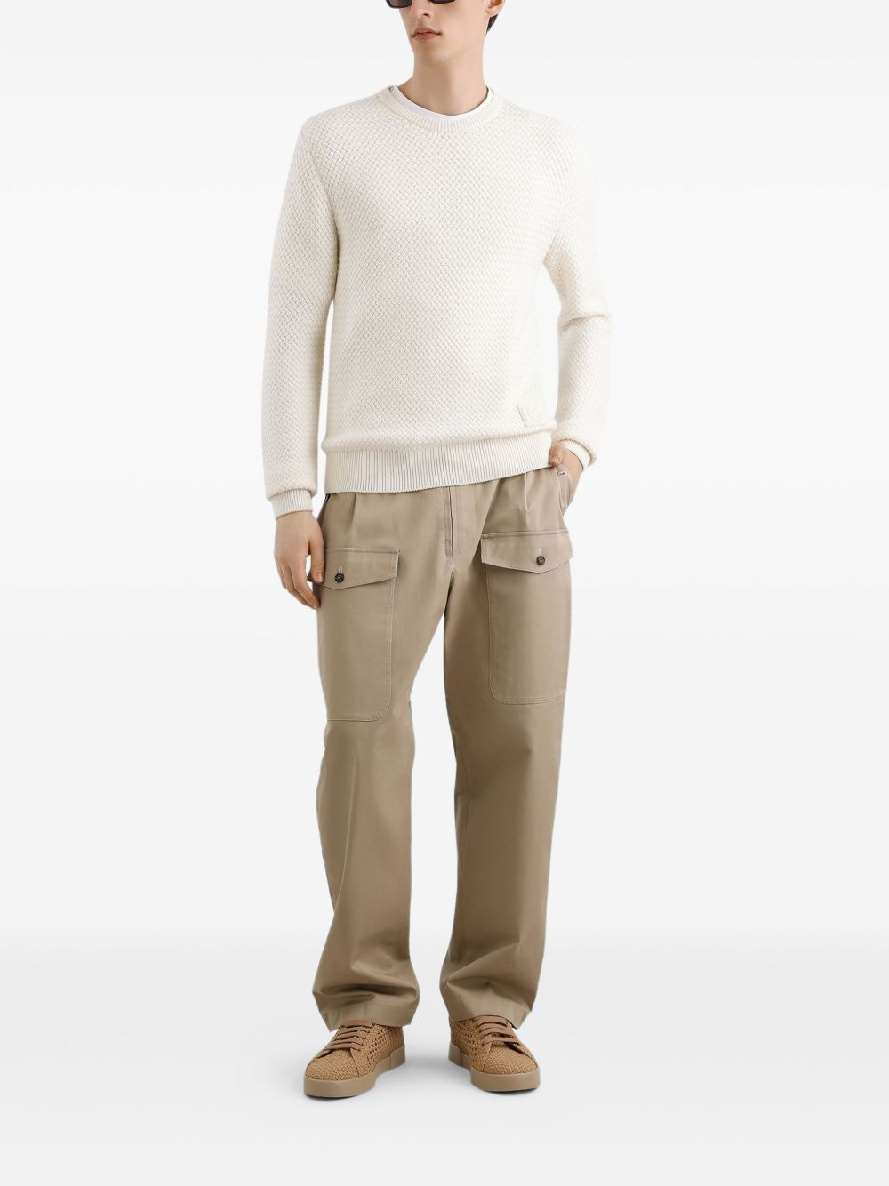 logo-patch crew-neck sweater - 2