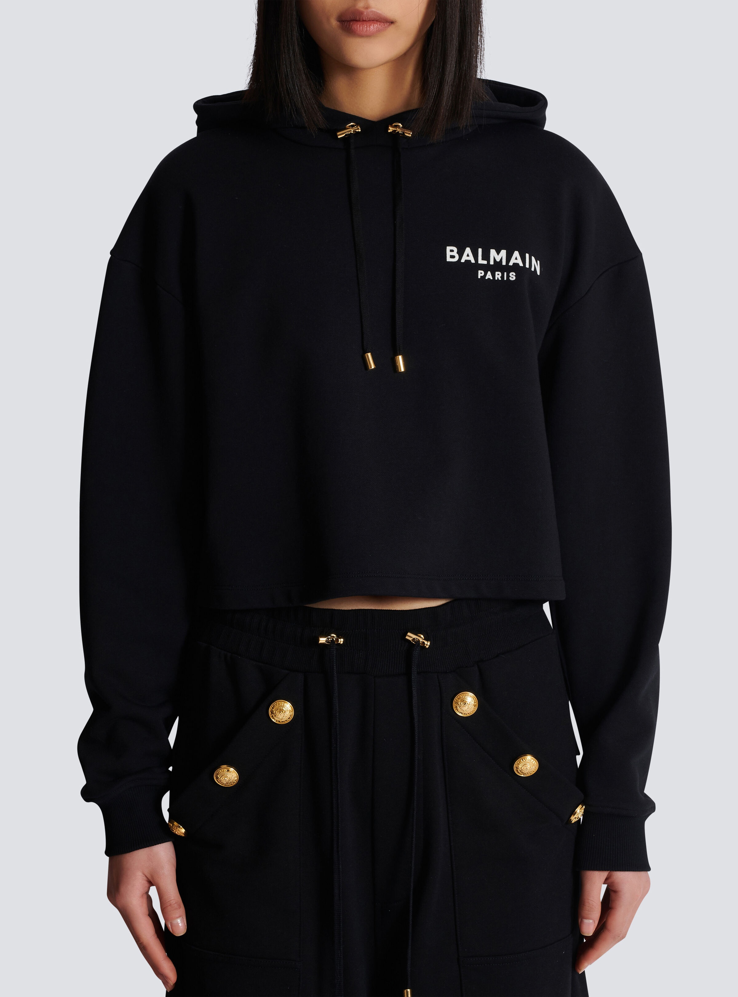 Flocked Balmain Paris hoodie - 5