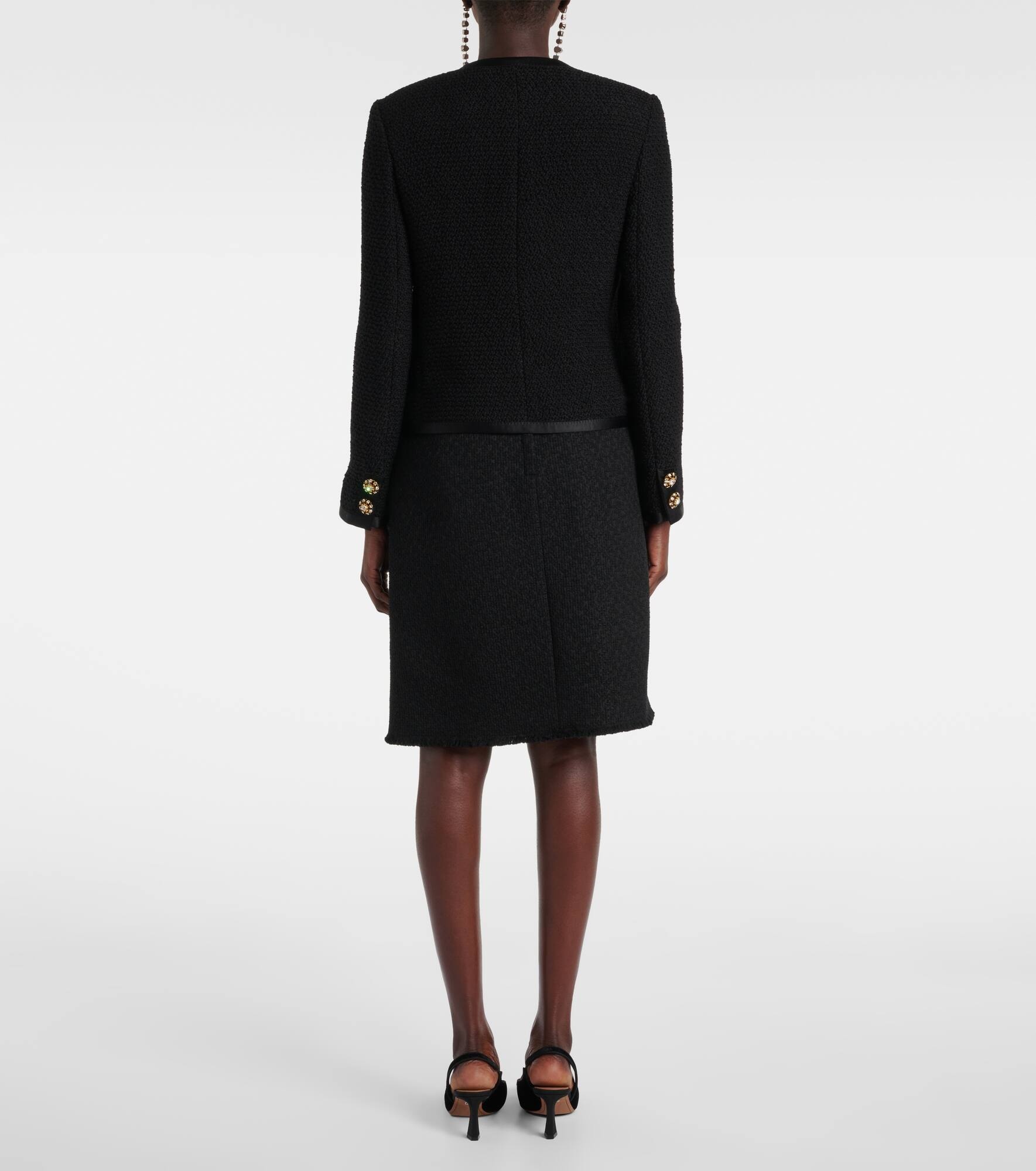 Wool and silk-blend tweed jacket - 3