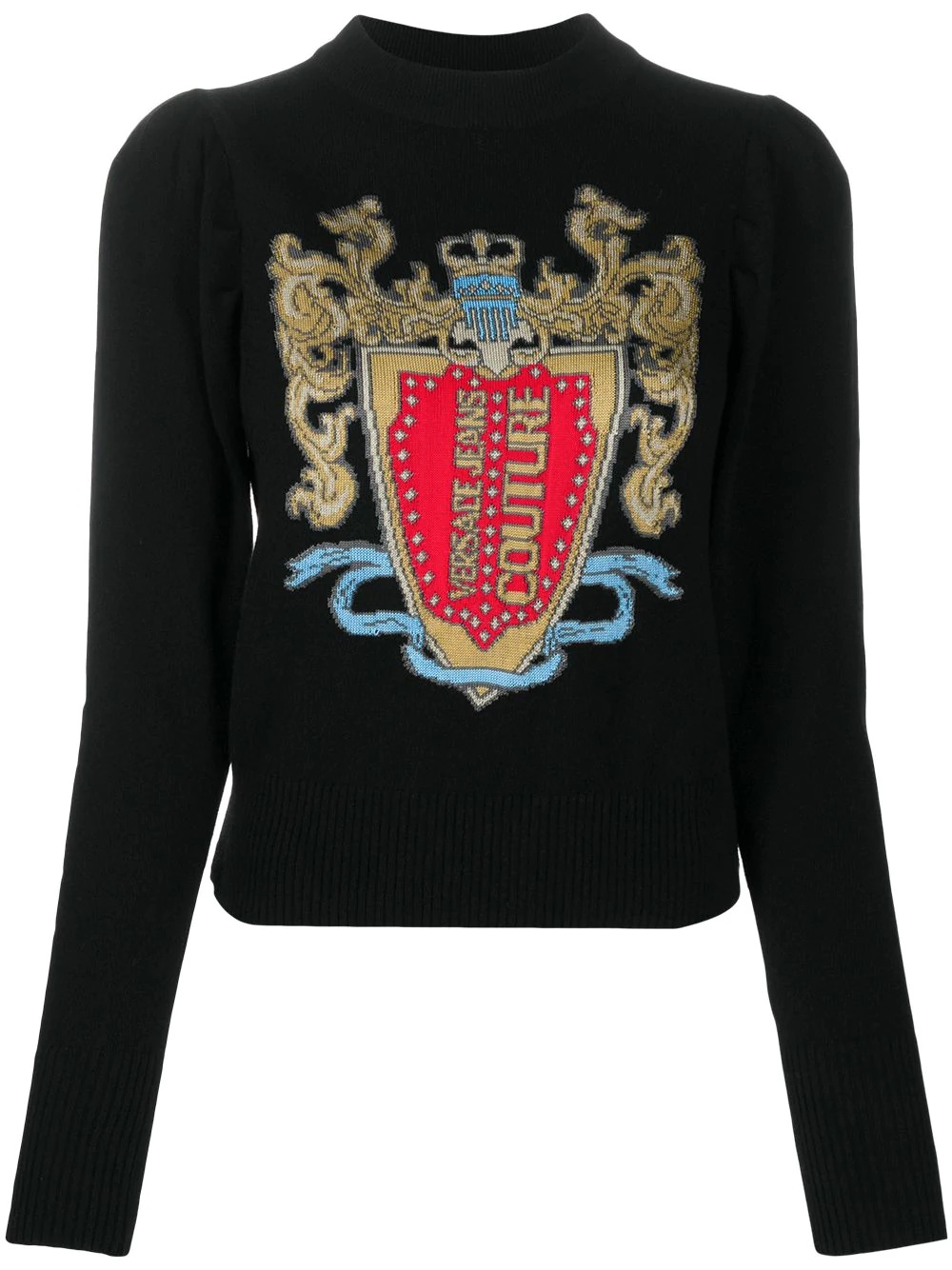 logo-embroidered knit jumper - 1