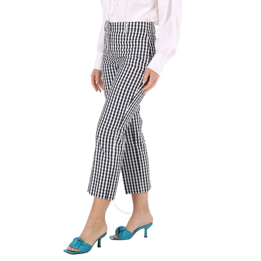 Burberry Ladies Gingham Cropped Trousers - 4