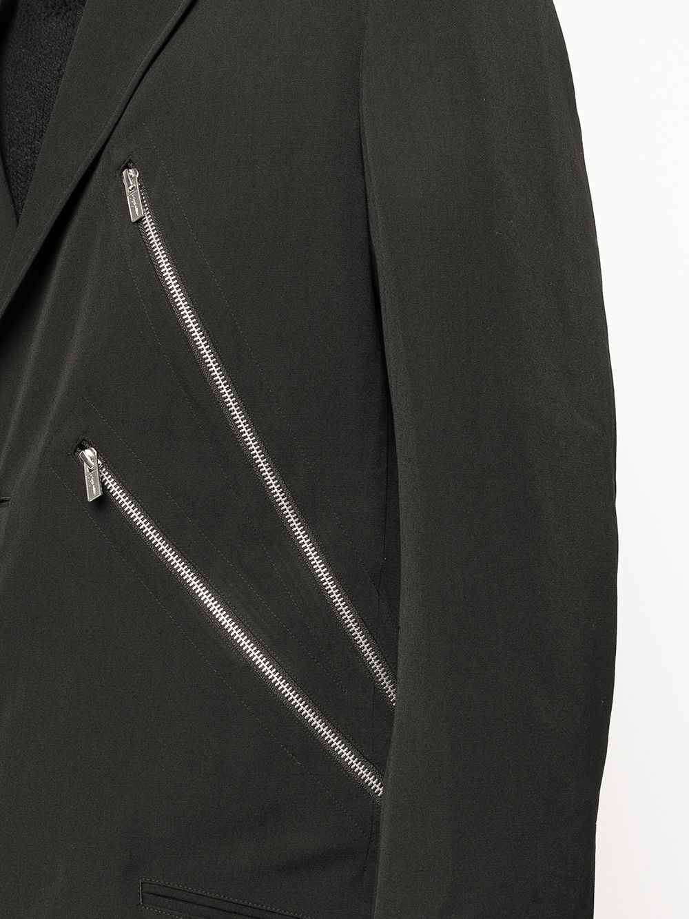 zip-detail single-breasted blazer - 5