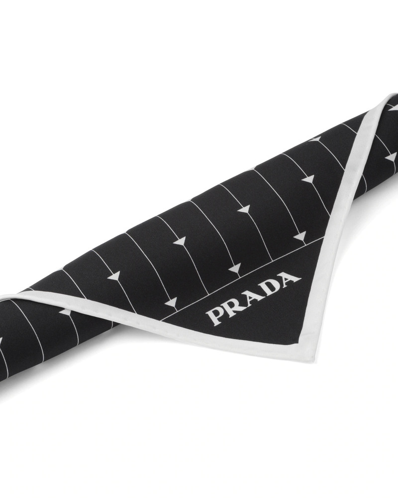 Prada Printed twill scarf outlook