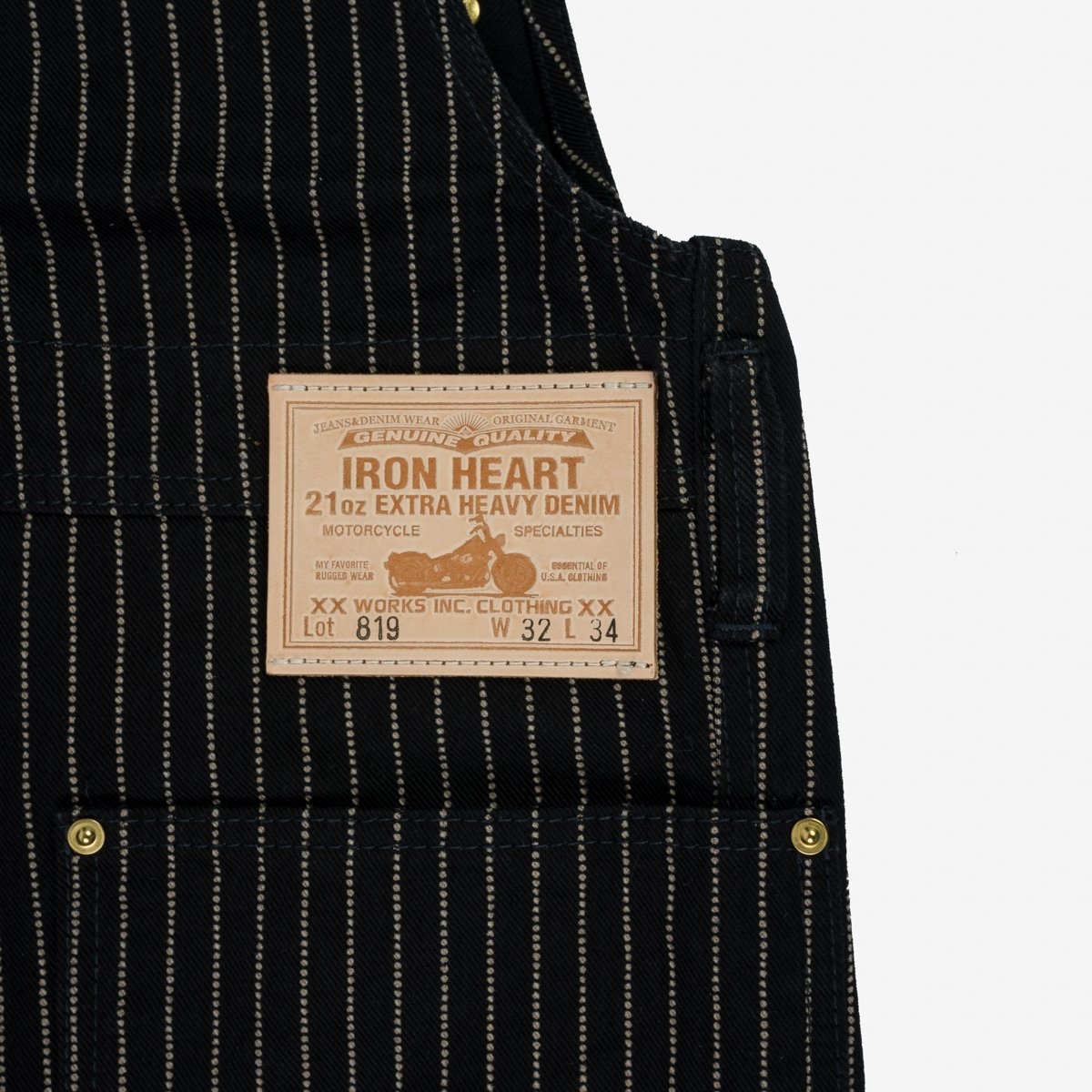 IH-819-BLK 12oz Wabash Double Knee Overalls - Black - 5
