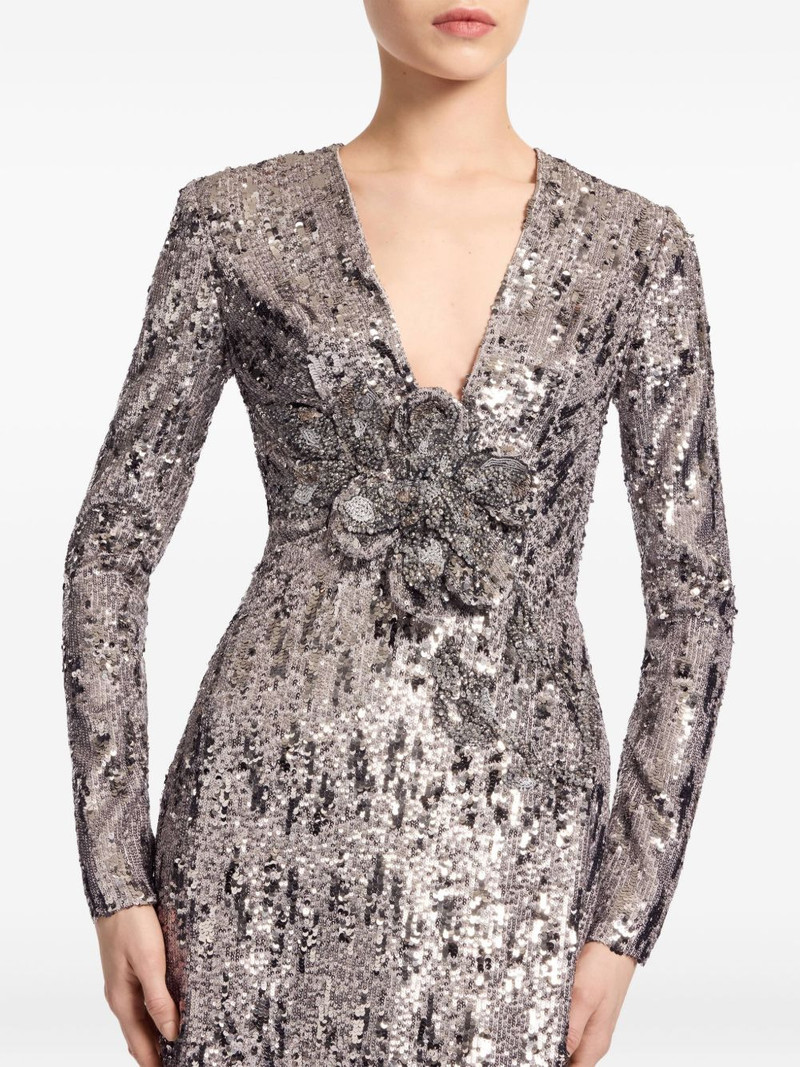 ELIE SAAB sequin-embellished v-neck maxi dress outlook