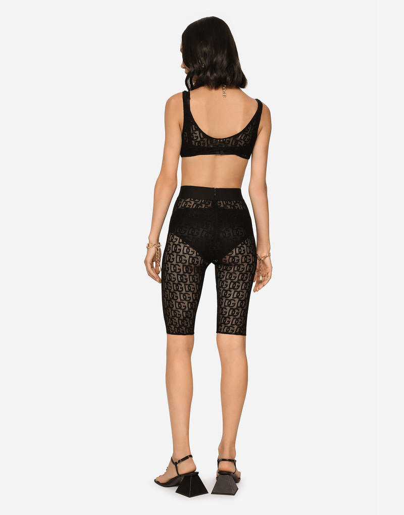 Tulle jacquard top with all-over DG logo 5