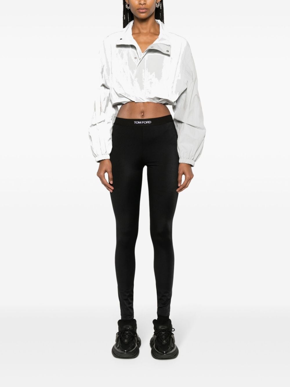 Logoed logo-waistband leggings - 2