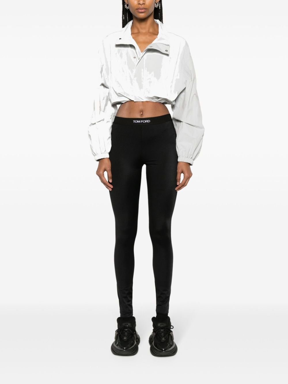 TOM FORD logo-waistband Footed Leggings - Farfetch