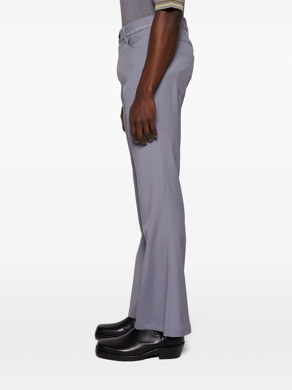 mid-rise flared trousers - 4