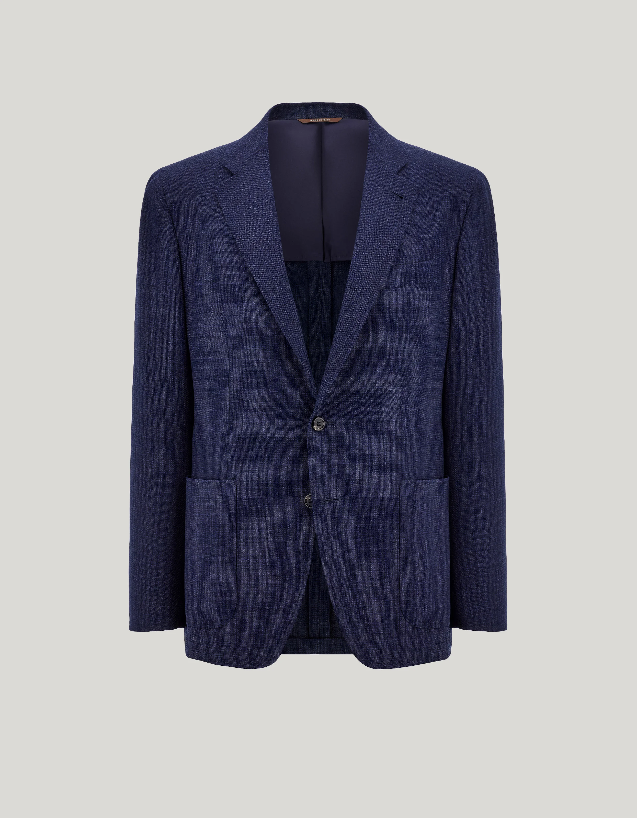 BLUE MATTING-EFFECT WOOL MODERN-FIT KEI JACKET - 1