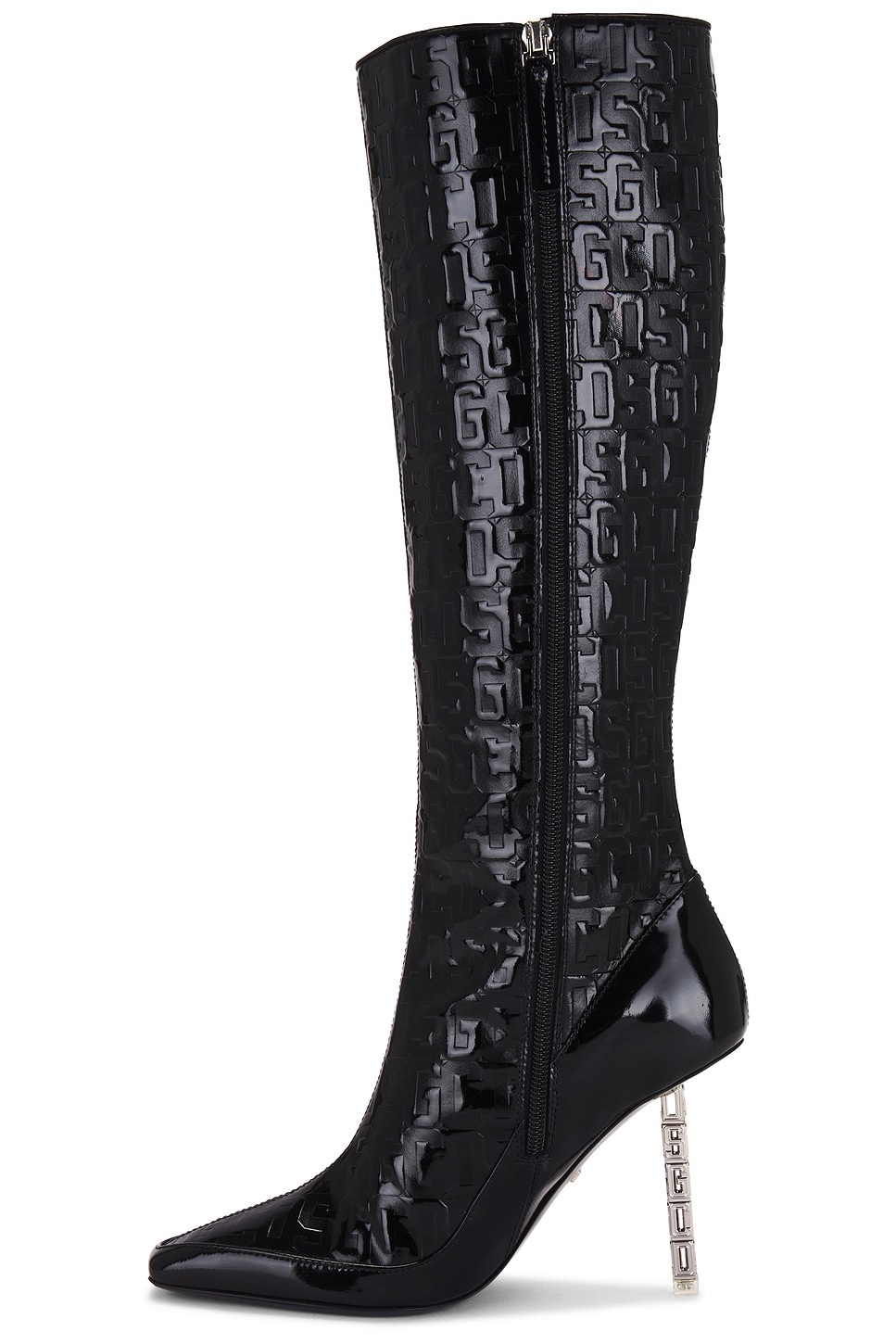 Patent Monogram Logo Chain Boots - 5