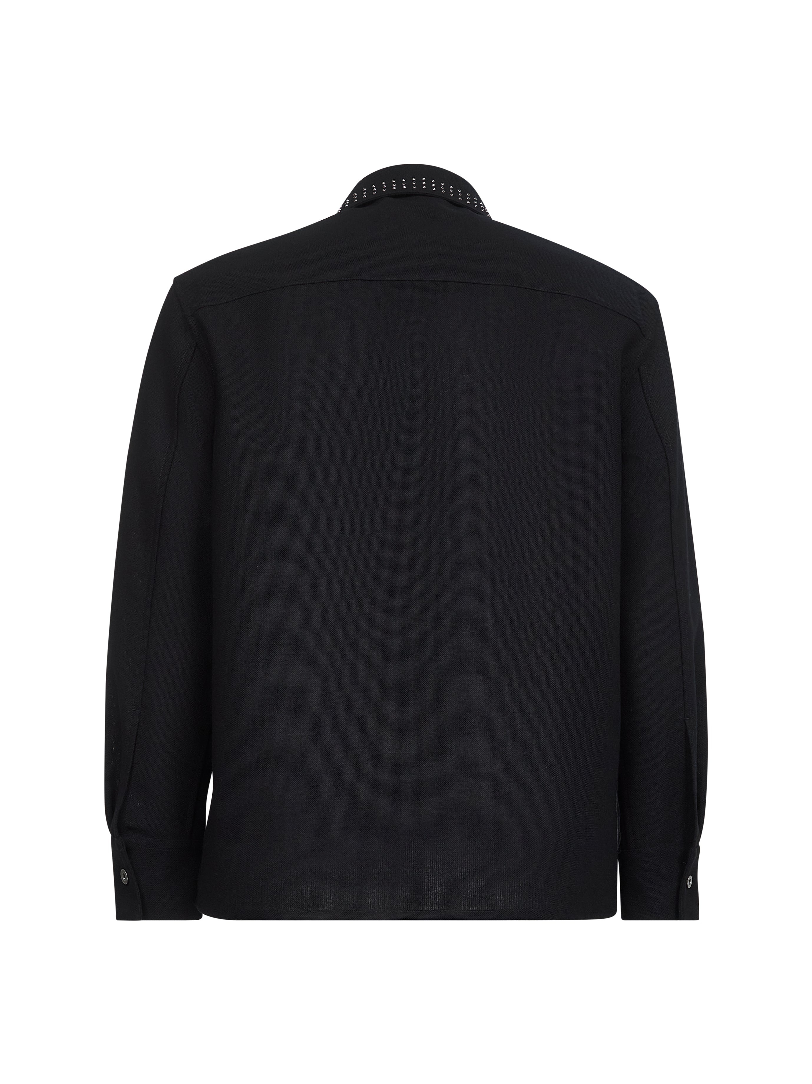 Black wool canvas shirt - 2