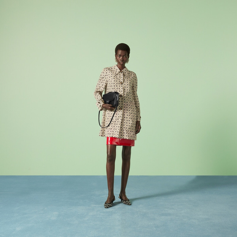 GUCCI Gucci Horsebit print nylon coat outlook