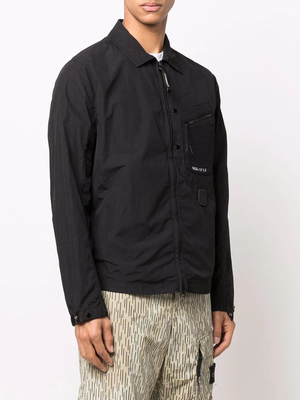 mesh-pocket shirt jacket - 3