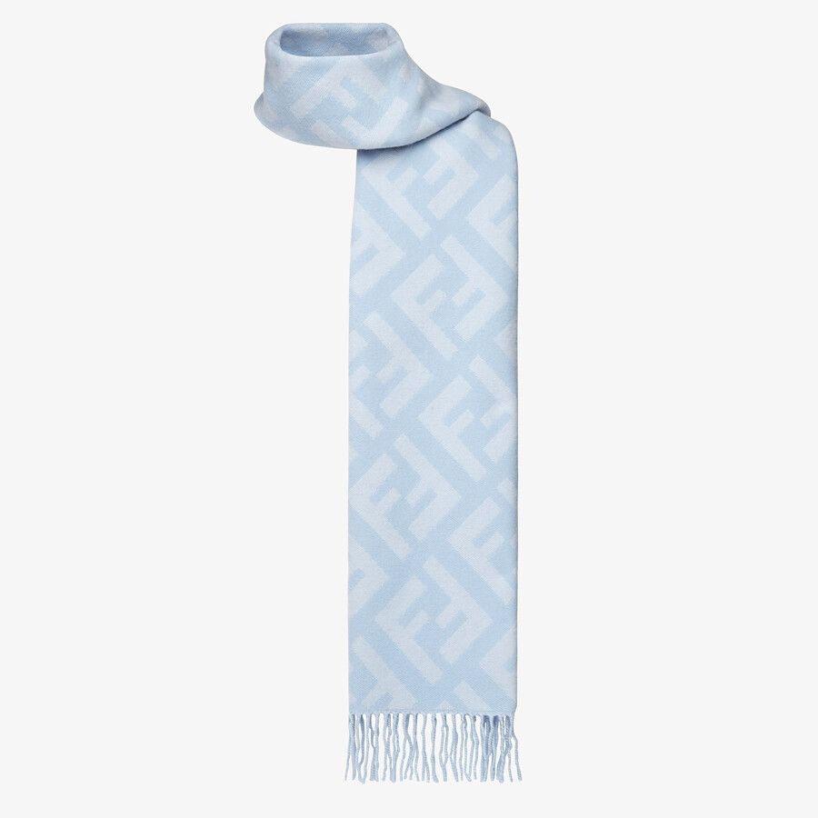 Light blue cashmere scarf - 2
