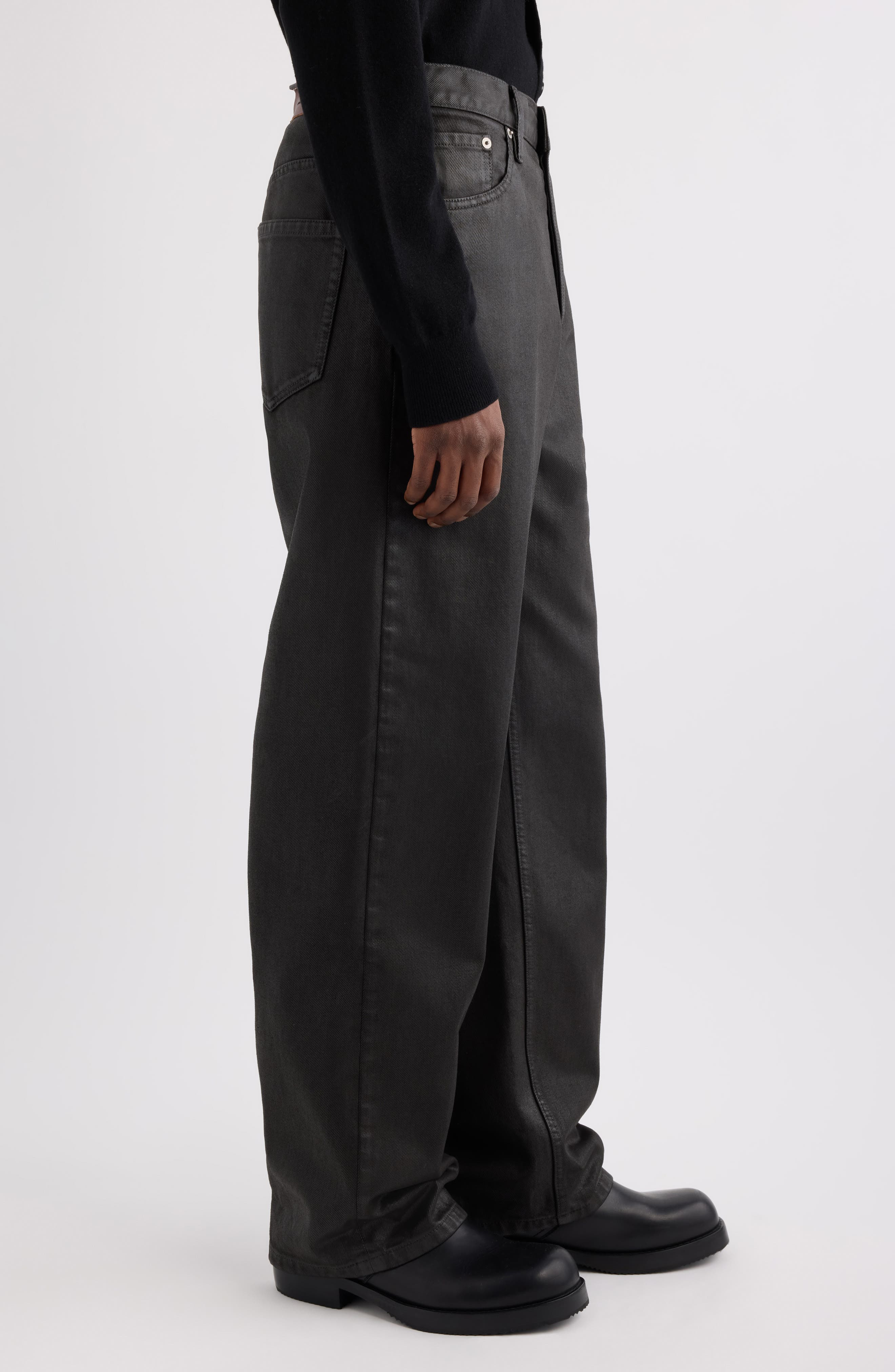 Dries Van Noten Pine Coated Jeans in Black at Nordstrom - 4
