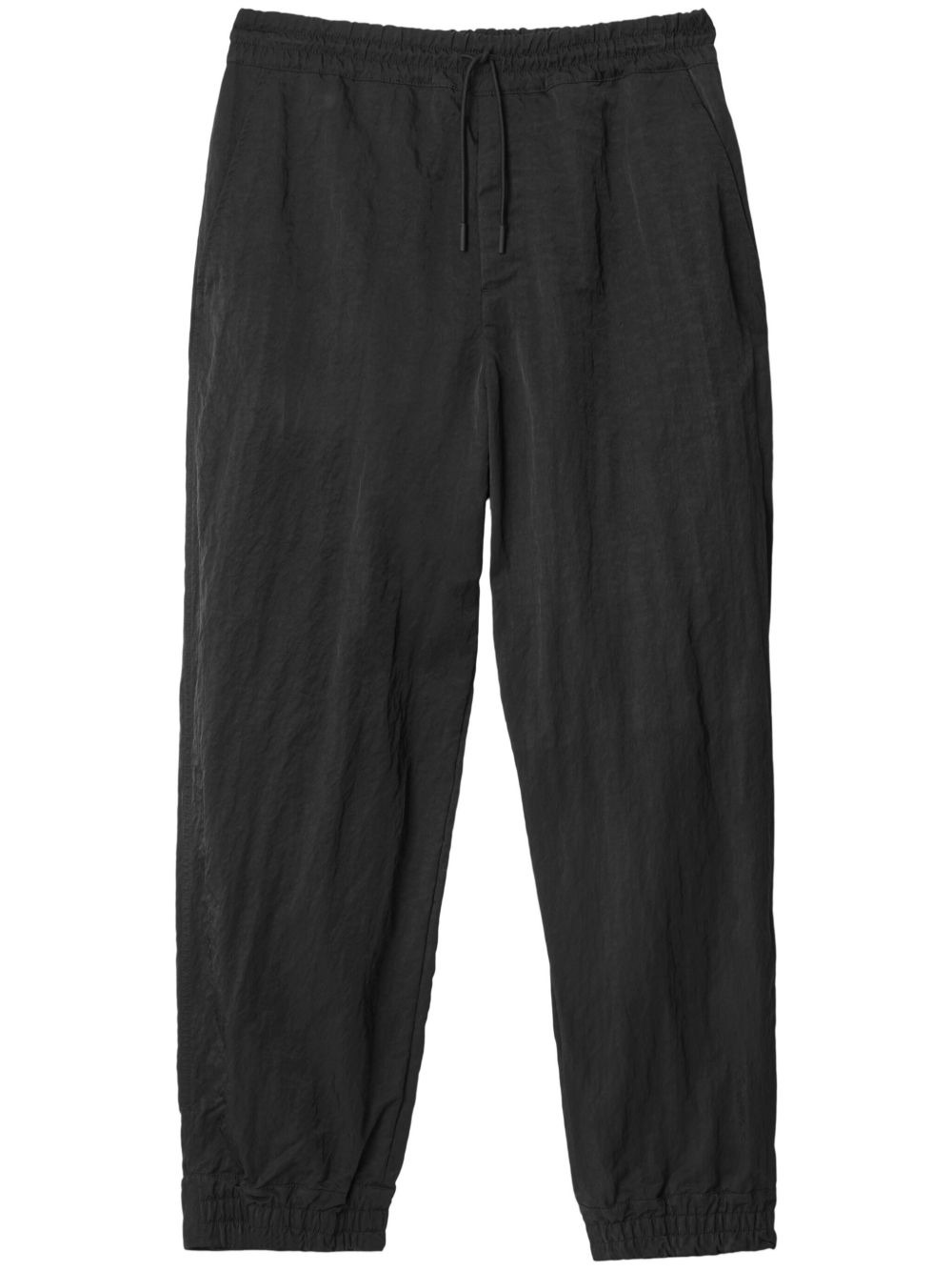 crinkled-finish straight-leg trousers - 1