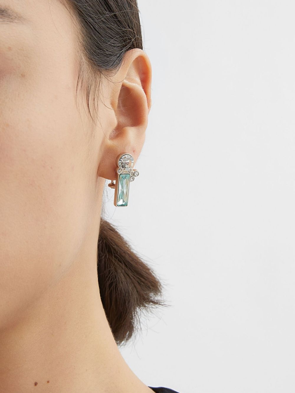 crystal-embellished drop earrings - 3