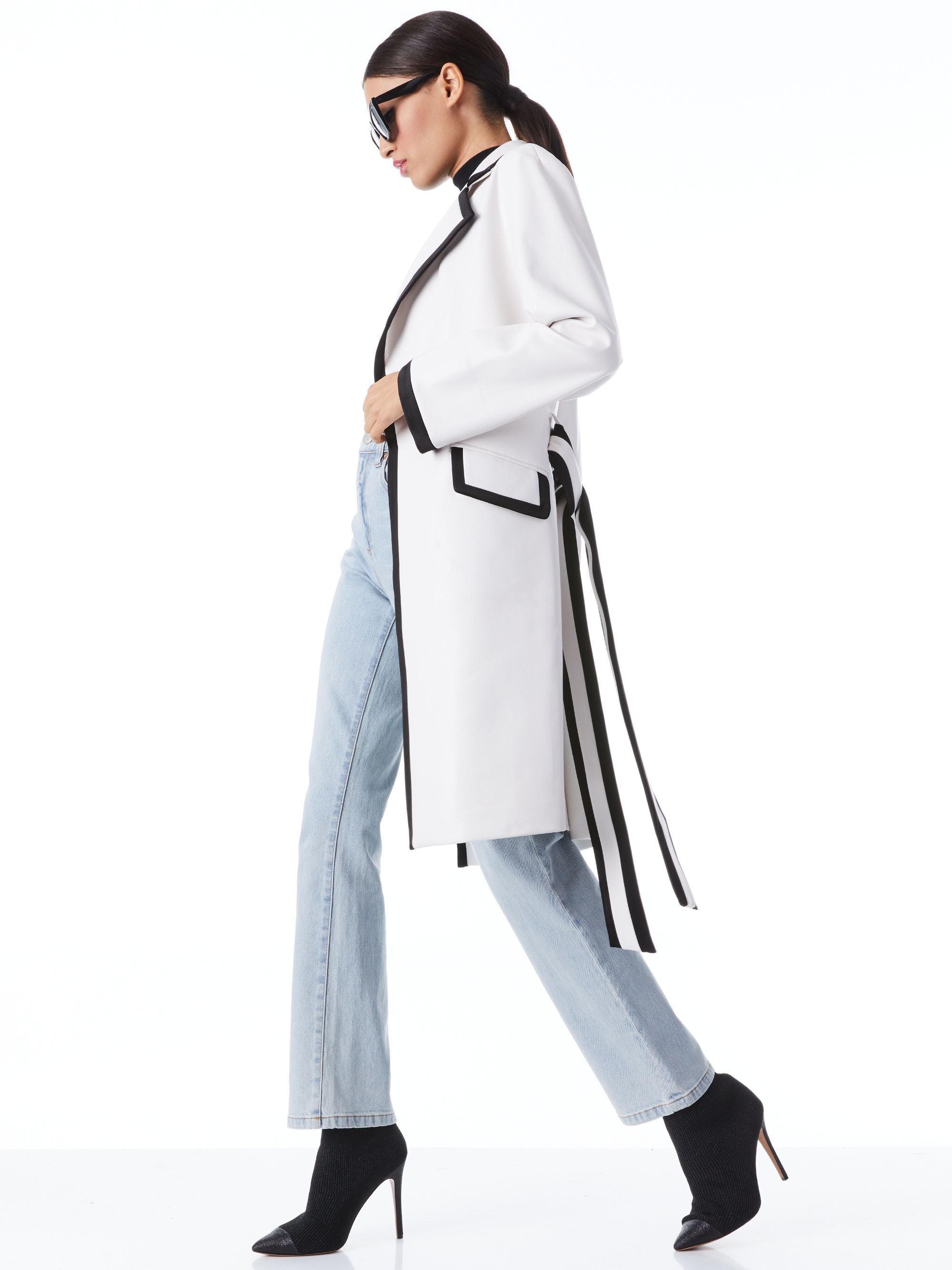 SABRA COMBINATION VEGAN LEATHER TRENCH COAT - 6