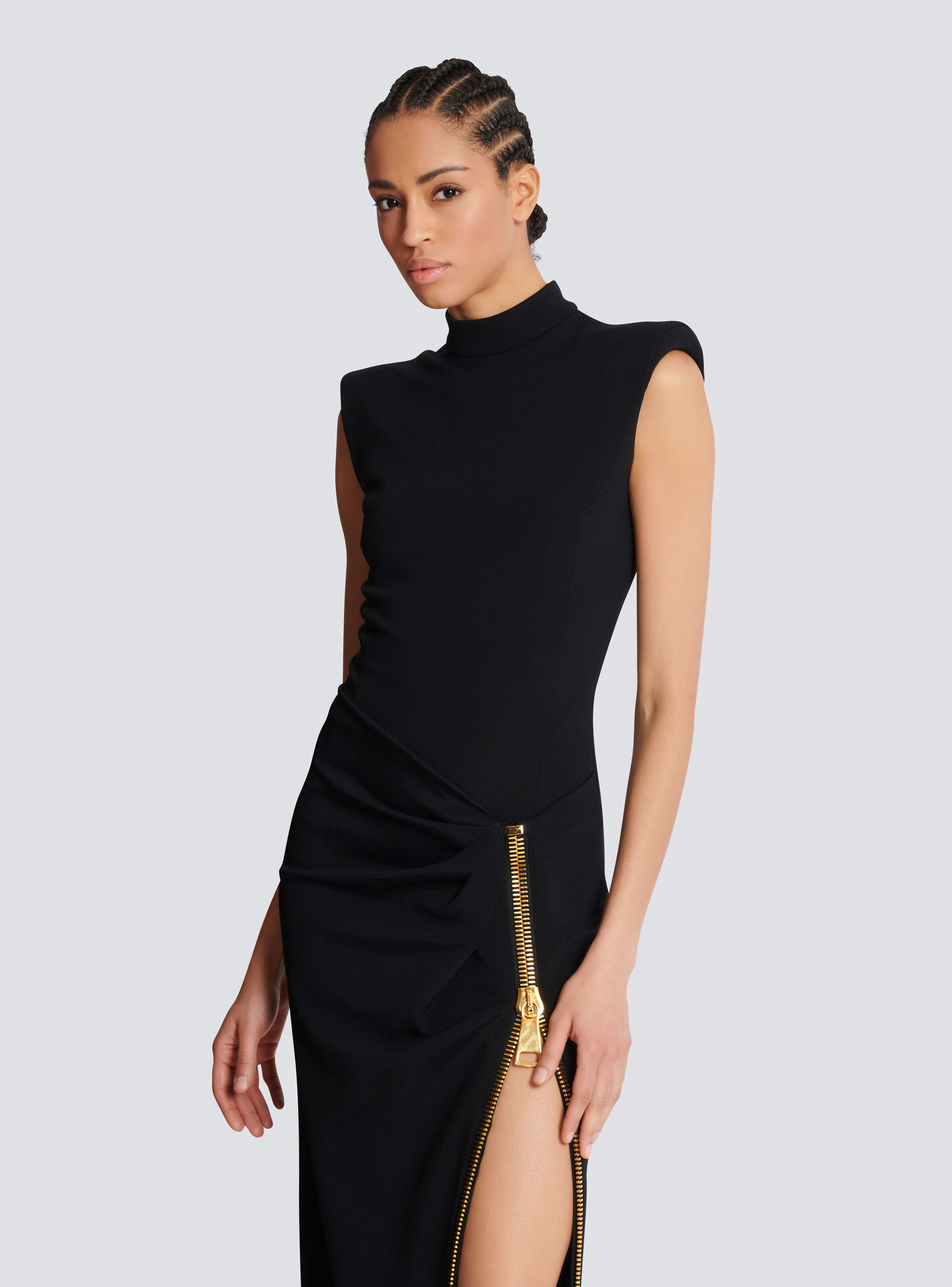 Long jersey dress with leg slit - 6