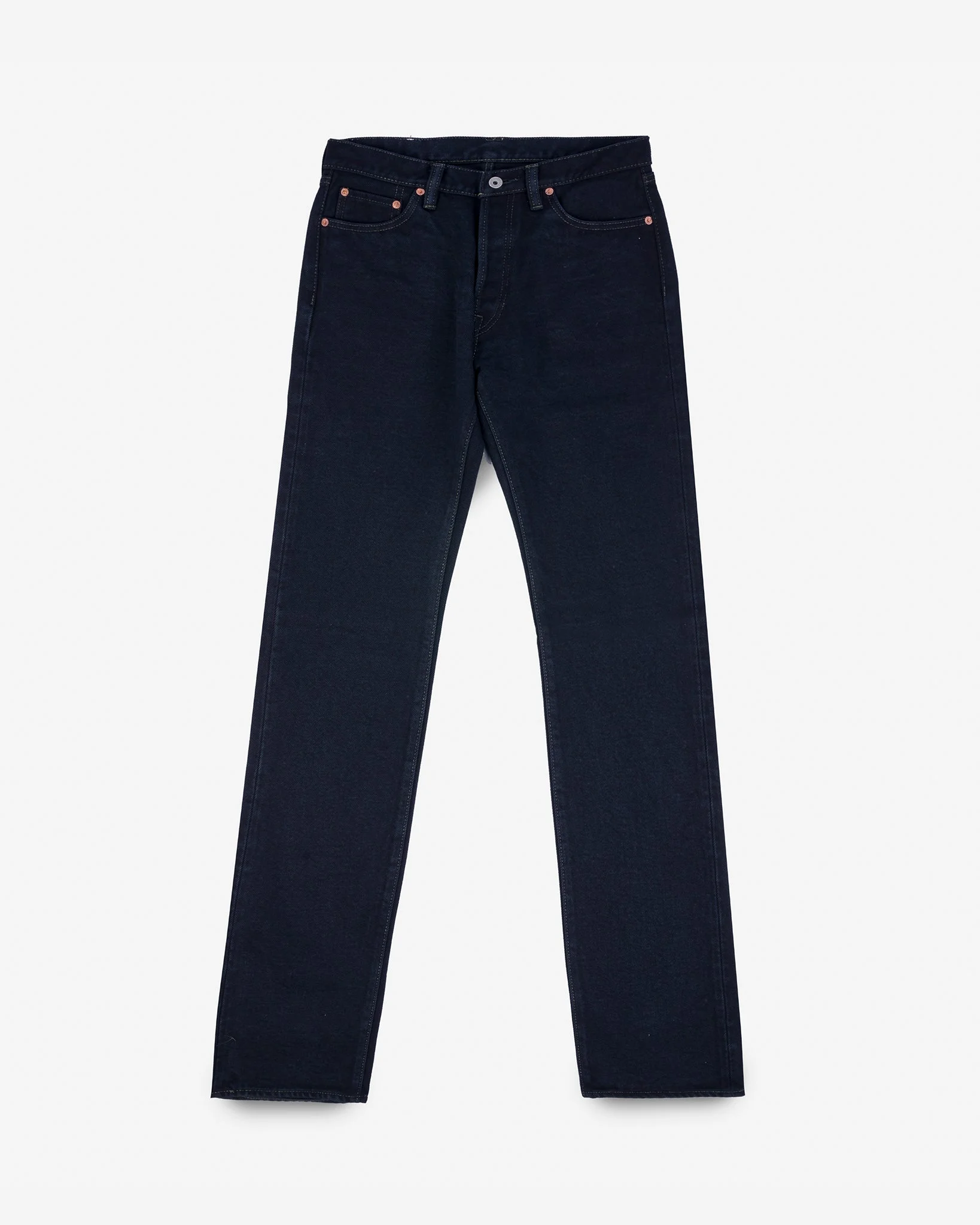 21OZ SELVEDGE DENIM STRAIGHT CUT JEANS - INDIGO OVERDYED BLACK - 1