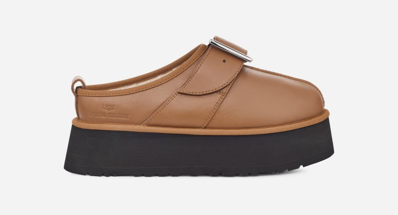 ® Women's ® x OC Tasman Leather Clogs Slippers in Chestnut 1