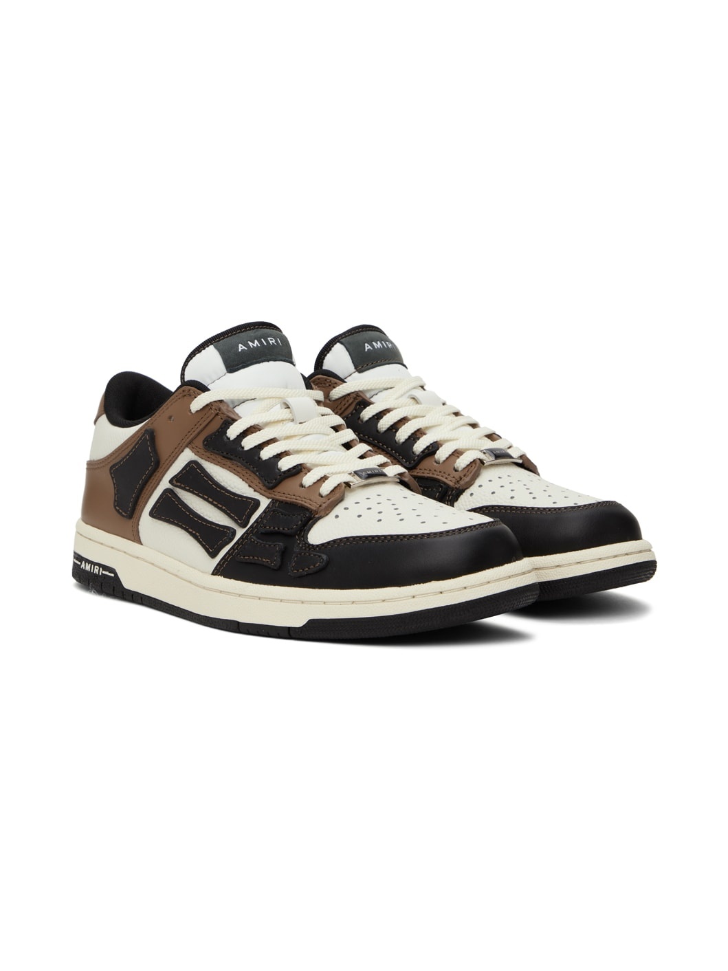 Black & Brown Skel Top Low Sneakers - 4