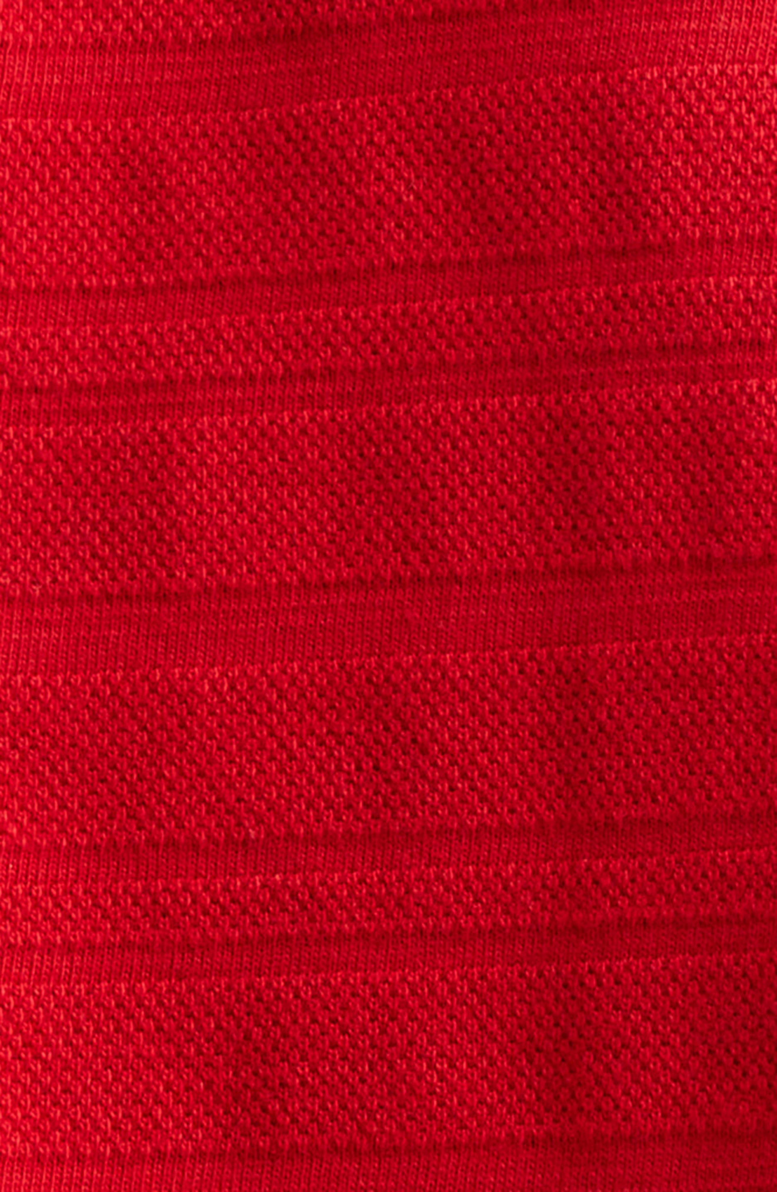 Golden Goose Textured Stripe Logo Embroidered Crop Polo in Haute Red at Nordstrom - 6