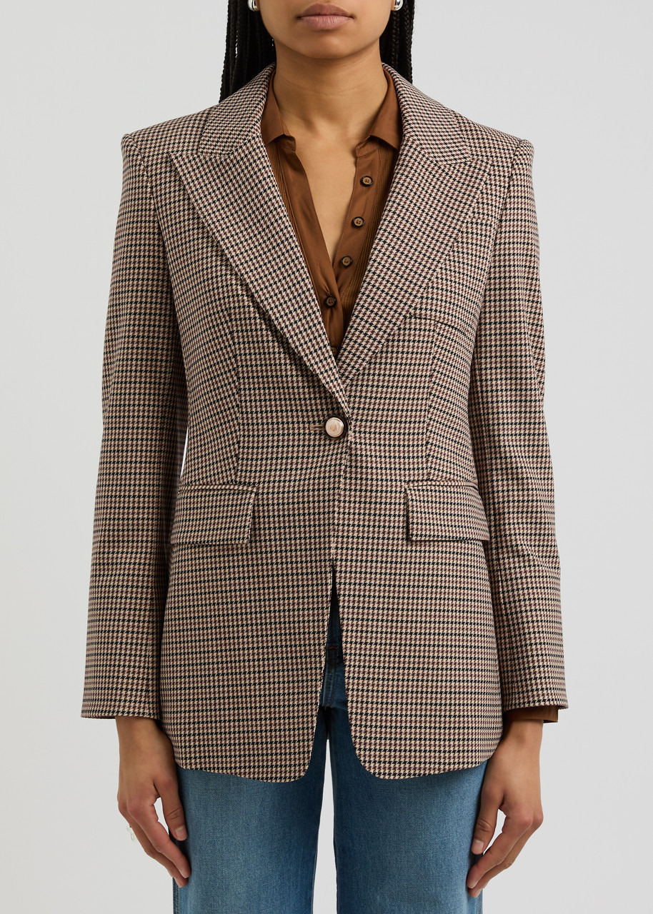 Veronica Beard Livy Dickey Checked Wool-blend Blazer - 5