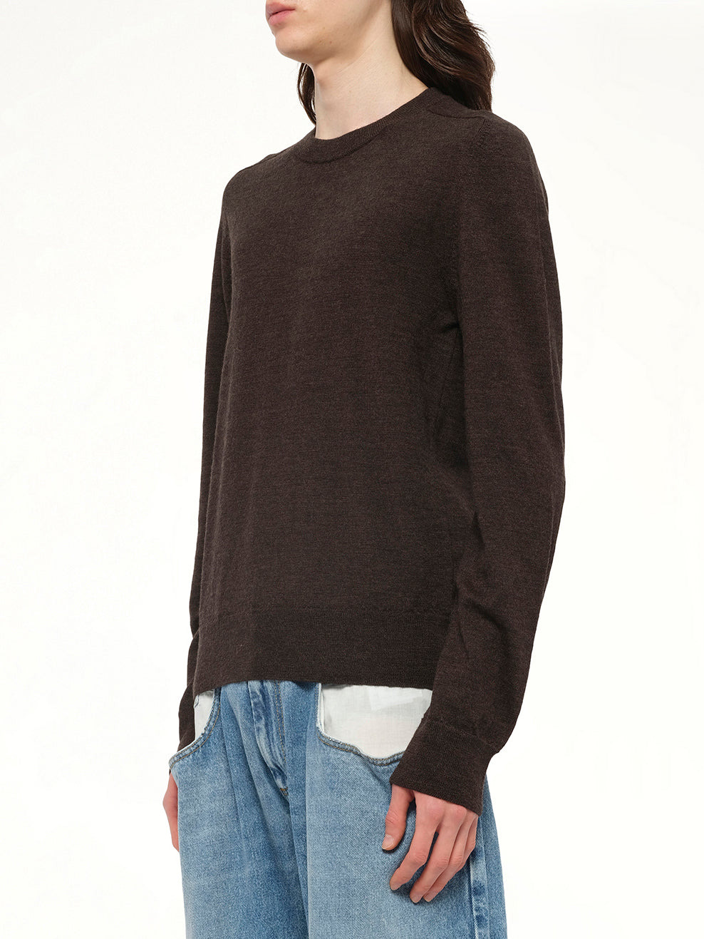 Gauge 12 Knit Sweater in Dark Brown - 3
