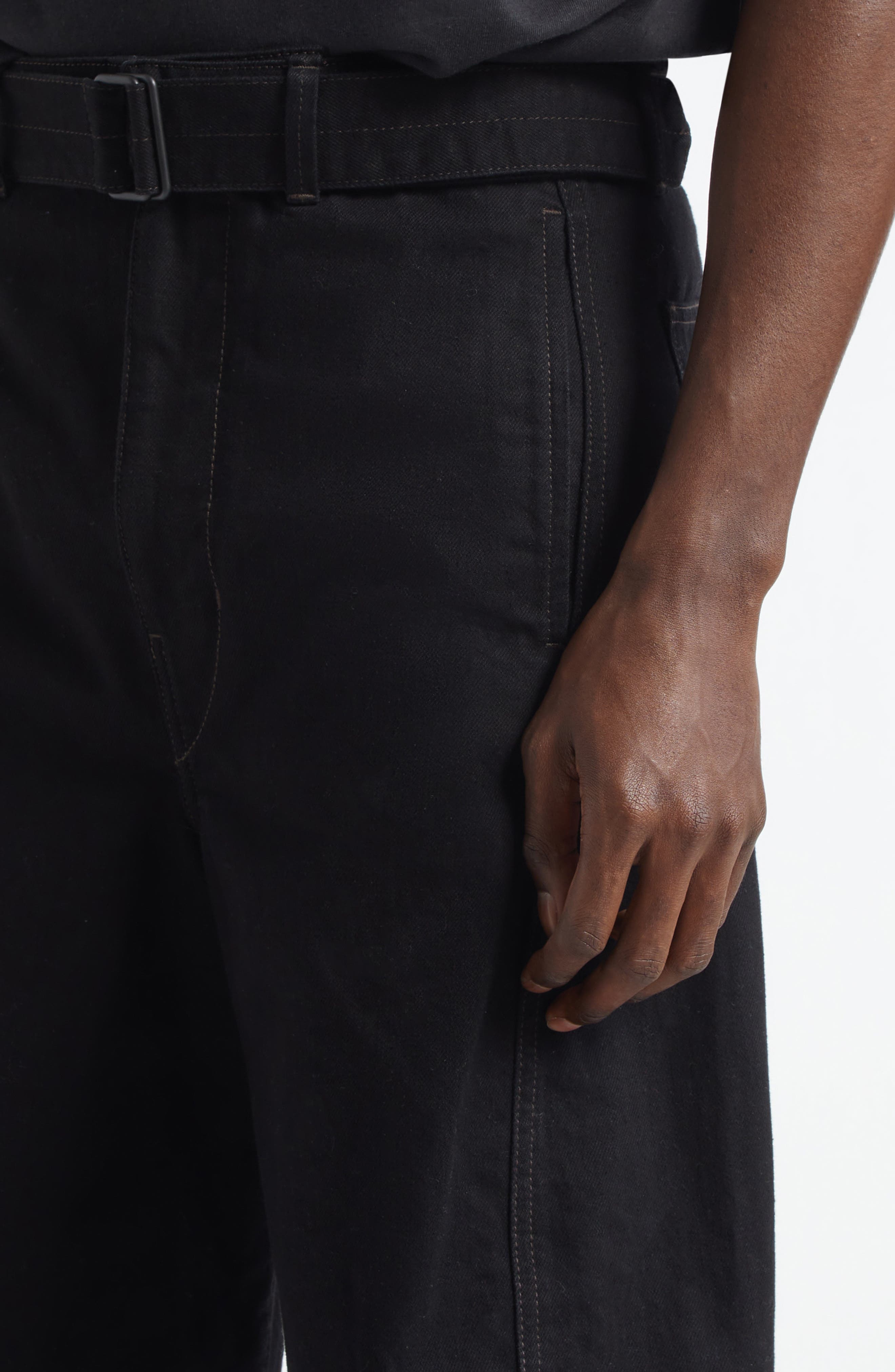 Lemaire Twisted Seam Belted Barrel Leg Jeans in Black at Nordstrom - 5