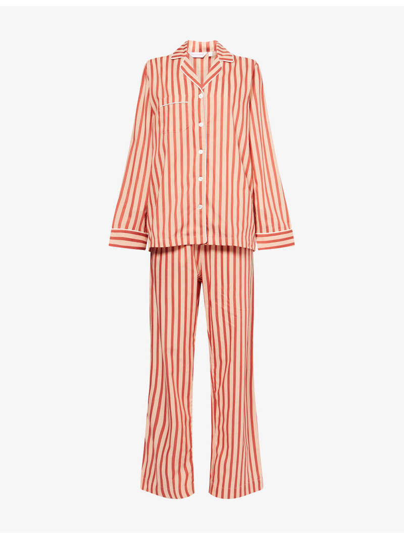 Capri Striped Cotton-Poplin Pyjama Set 1